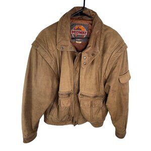 Men's Tan Suede Bomber Jacket